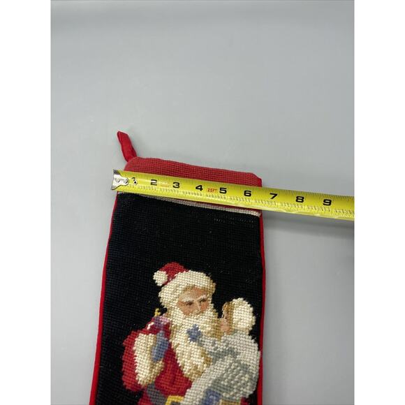 Imperial Elegance Wool Needlepoint Christmas Stocking Old World Santa w/Baby 20" - Picture 6 of 9